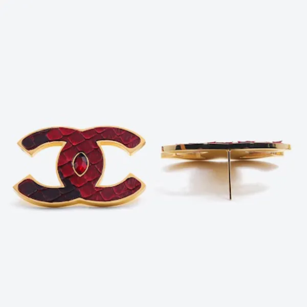 Khuyên Tai Nữ Viya Jewelry VJPT-CR01RD Genuine Red Python Leahter C Shape Earing, 316L Stainless Steel Màu Đỏ
