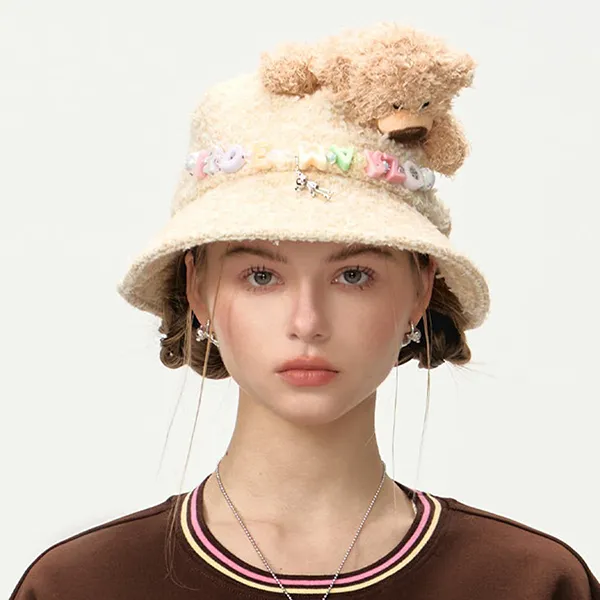 Mũ 13 De Marzo Logo Pendent Bucket Hat Màu Be - Mũ nón - Vua Hàng Hiệu