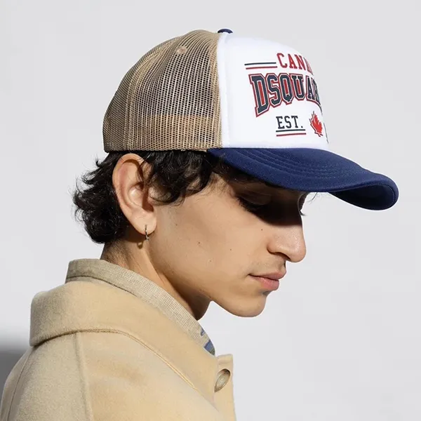 Mũ Dsquared2 Men's Baseball Cap BCM076201Y00291 Màu Trắng/Xanh