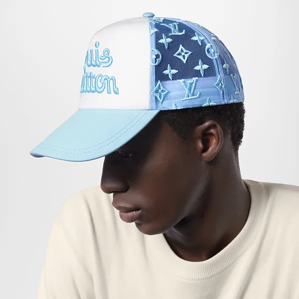Mũ Louis Vuitton LV Mesh Signature Cap M7461M Màu Xanh Nhạt Size M - Mũ nón - Vua Hàng Hiệu