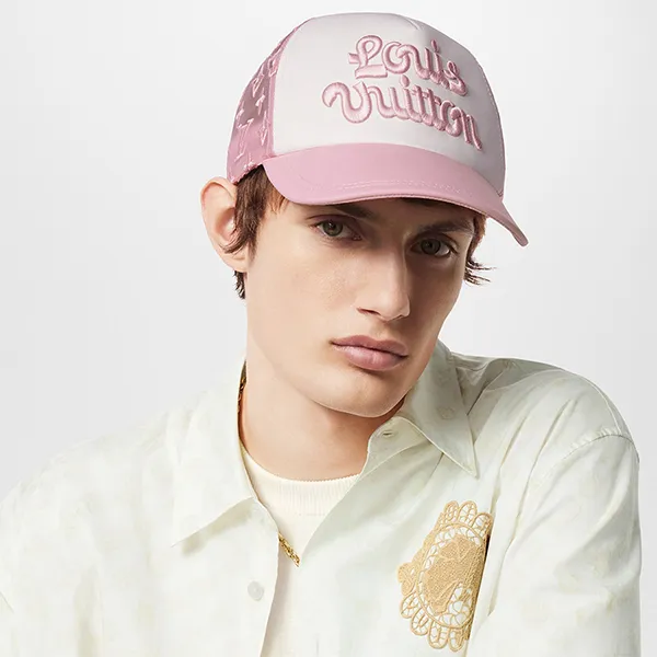 Mũ Louis Vuitton LV Mesh Signature Cap M7463M Màu Hồng Nhạt Size M - Mũ nón - Vua Hàng Hiệu