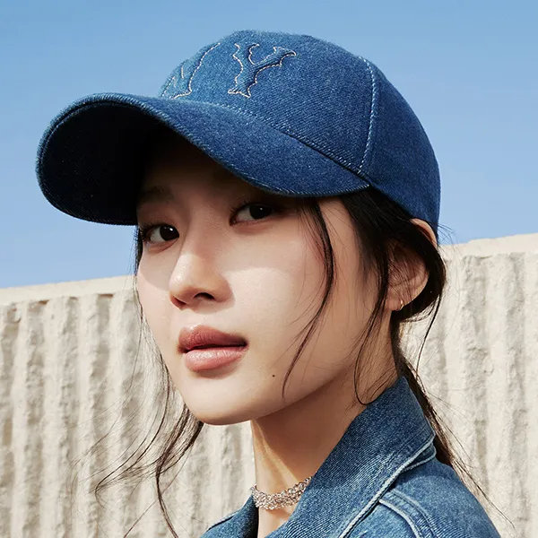 Mũ MLB Embo Logo Denim New York Yankees Ball Cap 3ACPDM04N-50INS Màu Xanh Đậm