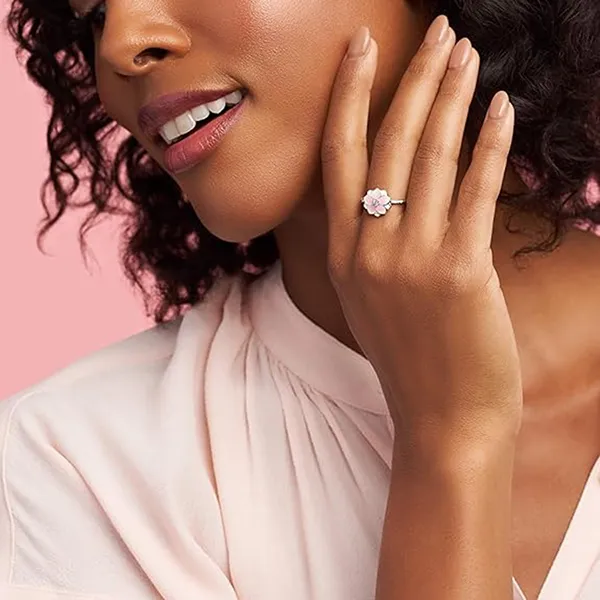 Nhẫn Nữ Pandora Magnolia Bloom Ring 191026PCZ Màu Bạc/Hồng Size 48