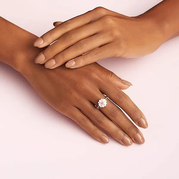Nhẫn Nữ Pandora Magnolia Bloom Ring 191026PCZ Màu Bạc/Hồng Size 48