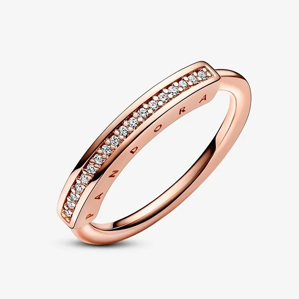 Nhẫn Nữ Pandora Signature I-D Pavé Ring 182283C01 Màu Vàng Hồng