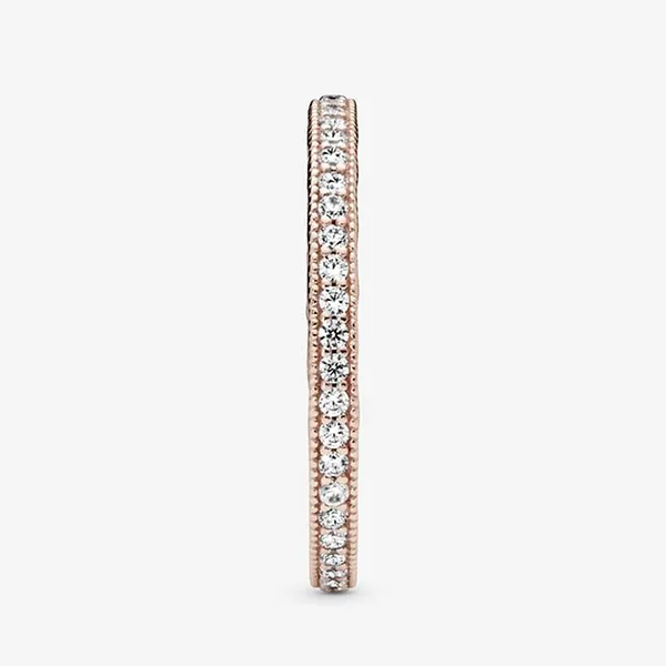 Nhẫn Nữ Pandora Sparkle & Hearts Ring 180963CZ Màu Vàng Hồng Size 52