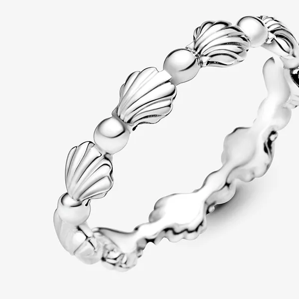 Nhẫn Nữ Pandora Beaded Seashell Band Ring 198943C00 Màu Bạc Size 52