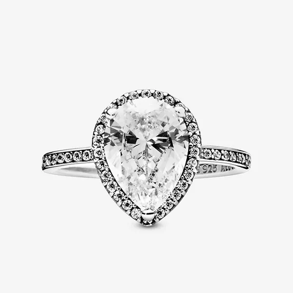 Nhẫn Nữ Pandora Radiant Teardrop Ring 196251CZ Màu Bạc Size 52