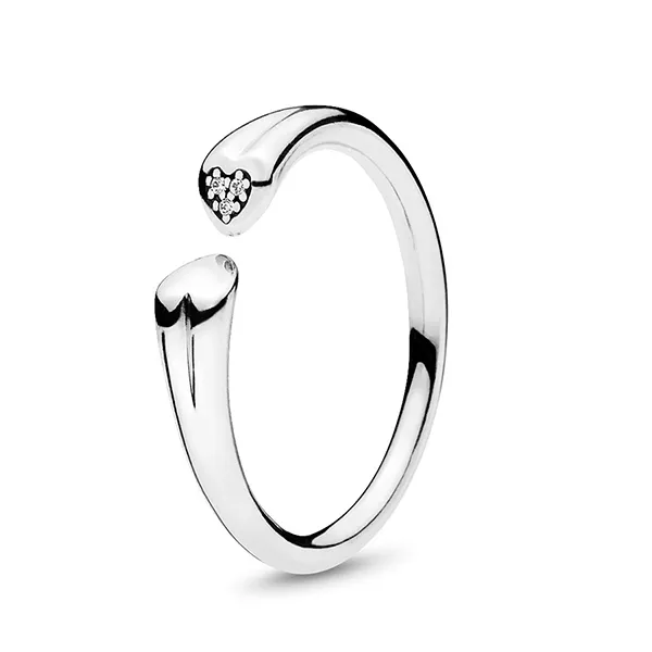 Nhẫn Nữ Pandora Two Hearts Open Ring 196572CZ Màu Bạc Size 52 - Trang sức - Vua Hàng Hiệu