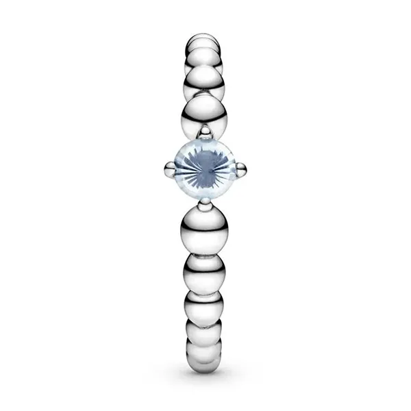 Nhẫn Nữ Pandora Aqua Blue Beaded Ring 189259C04 Màu Bạc Đính Pha Lê Xanh