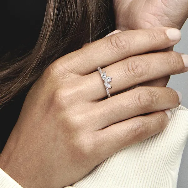 Nhẫn Nữ Pandora Sparkling Herbarium Cluster Ring 182392C01 Màu Vàng Hồng - Trang sức - Vua Hàng Hiệu
