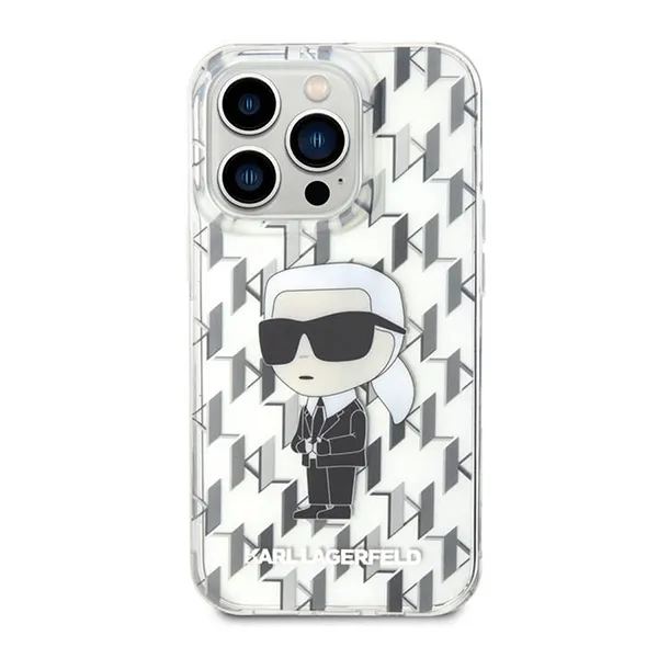 Ốp Điên Thoại Karl Lagerfeld IML Ikonik Monogram Hard Case For Iphone 15 Pro Max Trong Suốt - Phụ Kiện Công Nghệ - Vua Hàng Hiệu