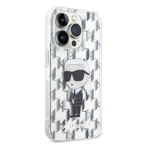 Ốp Điên Thoại Karl Lagerfeld IML Ikonik Monogram Hard Case For Iphone 15 Pro Max Trong Suốt - Phụ Kiện Công Nghệ - Vua Hàng Hiệu