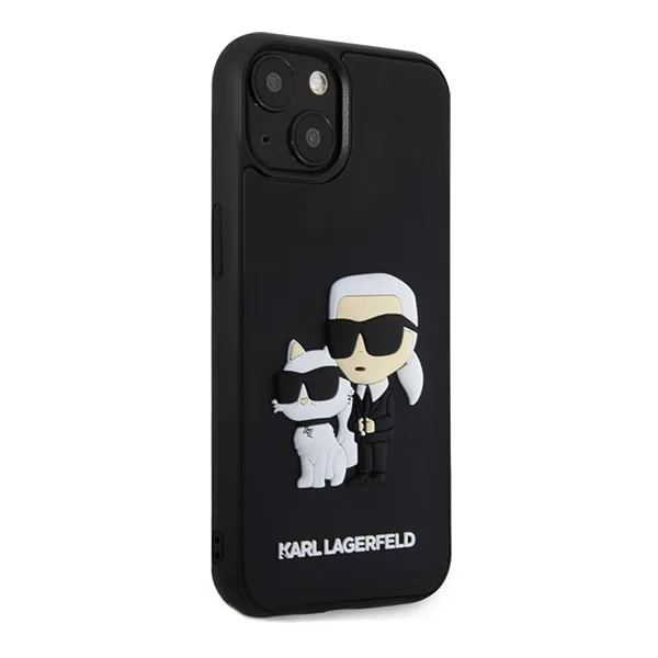 Ốp Điện Thoại Karl Lagerfeld iPhone 15 Phone Case 3D Rubber With NFT Karl & Choupette Black Màu Đen - Phụ Kiện Công Nghệ - Vua Hàng Hiệu