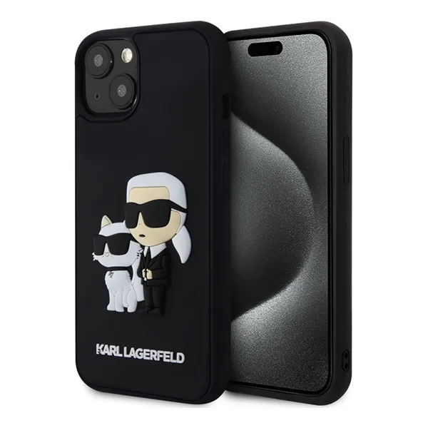 Ốp Điện Thoại Karl Lagerfeld iPhone 15 Phone Case 3D Rubber With NFT Karl & Choupette Black Màu Đen - Phụ Kiện Công Nghệ - Vua Hàng Hiệu