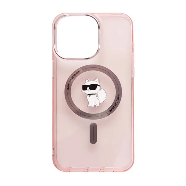 Ốp Điện Thoại Karl Lagerfeld iPhone 15 Pro Hardcase Iml Choupette Magsafe Pink Màu Hồng - Phụ Kiện Công Nghệ - Vua Hàng Hiệu