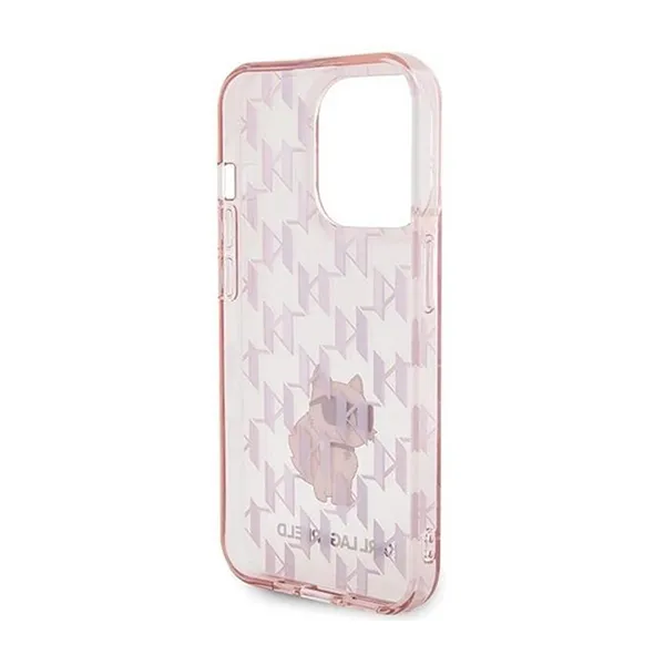 Ốp Điên Thoại Karl Lagerfeld Monogram Choupette Case For iPhone 15 Pro Max Màu Hồng