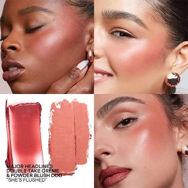 Phấn Má Hồng Patrick Ta 2in1 Double-Take Cream And Power Blush Duo Màu She's Flushed