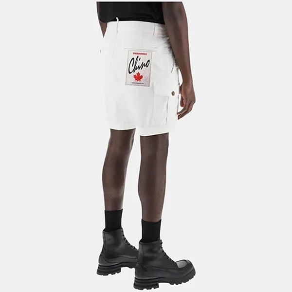 Quần Short Nam Dsquared2 Sexy Cargo Chino S74MU0780S39021100W Màu Trắng Size 46 - Thời trang - Vua Hàng Hiệu