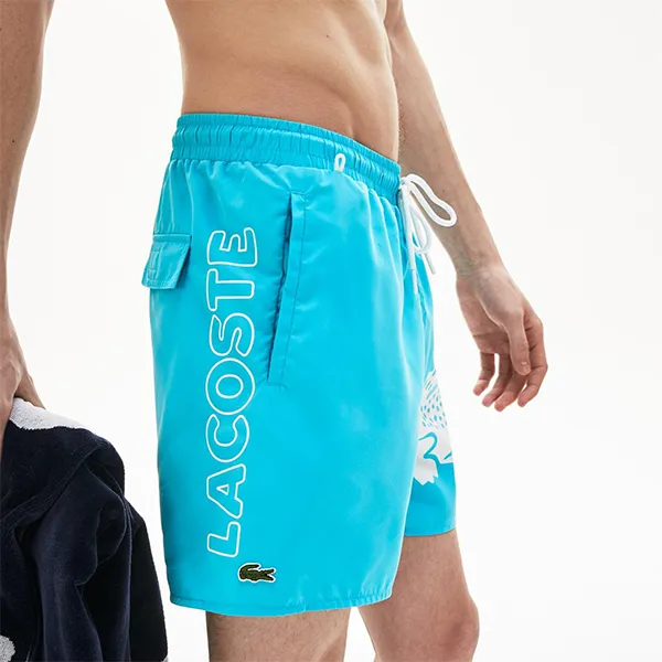 Quần Short Nam Lacoste Big Logo Crocodilo Azul Màu Xanh Dương Size S - Thời trang - Vua Hàng Hiệu