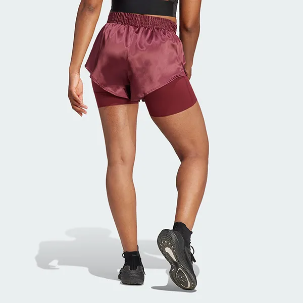 Quần Short Tập Luyện Nữ Adidas 2in1 Power Aeroready IL9448 Màu Đỏ Mận Size XS