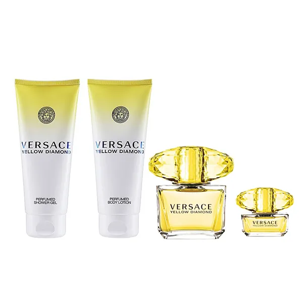 Set Nước Hoa Versace Yellow Diamond EDT 4 Món (EDT 90ml + EDT 5ml + Body Lotion 100ml + Shower Gel 100ml)