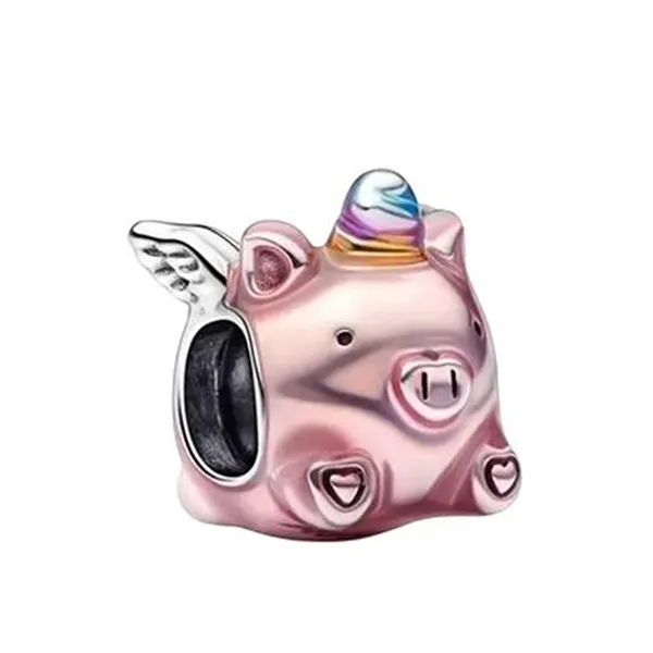 Set Vòng Đeo Tay + Hạt Vòng Charm Nữ Pandora 599082C00/792573C01 Màu Bạc/Hồng Size 17