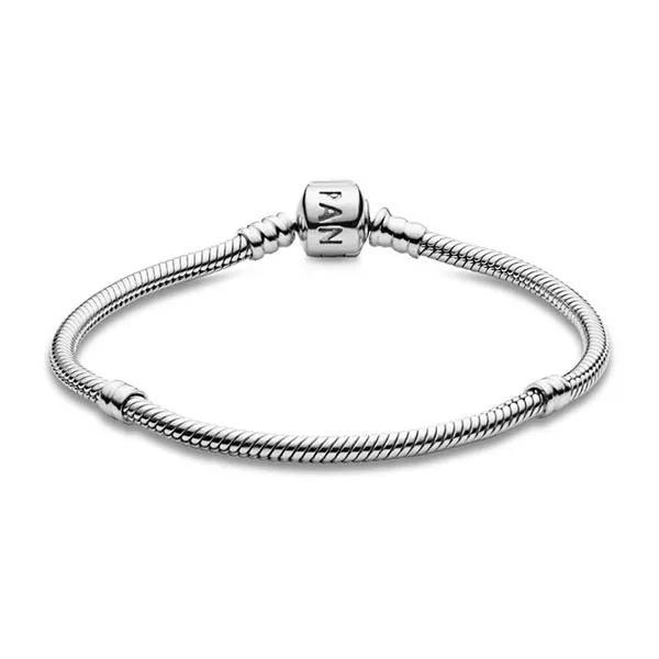Set Vòng Đeo Tay + Hạt Vòng Charm Nữ Pandora Moments 590702HV/793055C00 Màu Bạc