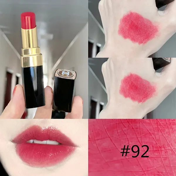 Son Dưỡng Chanel Rouge Coco Flash Hydrating Vibrant Shine Lip Colour-92 Amour Lipstick Màu Đỏ Tươi - Son Môi - Vua Hàng Hiệu