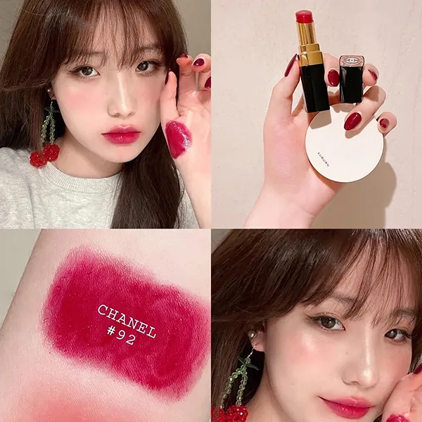 Son Dưỡng Chanel Rouge Coco Flash Hydrating Vibrant Shine Lip Colour-92 Amour Lipstick Màu Đỏ Tươi - Son Môi - Vua Hàng Hiệu