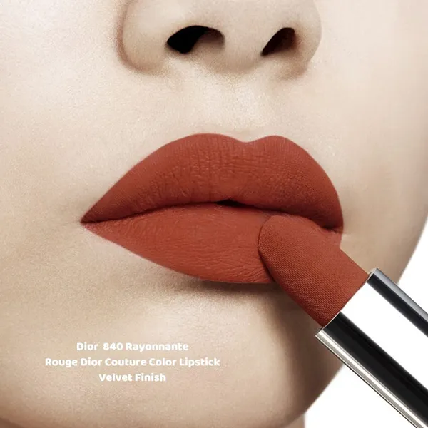 Son Dior 840 Rayonnante Velvet Finish Màu Cam Gạch Đậm