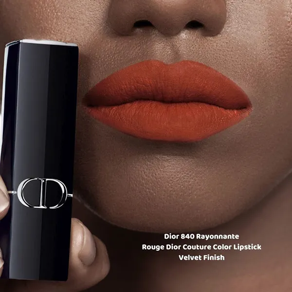 Son Dior 840 Rayonnante Velvet Finish Màu Cam Gạch Đậm