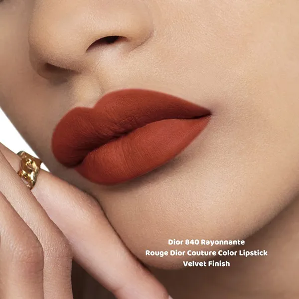 Son Dior 840 Rayonnante Velvet Finish Màu Cam Gạch Đậm