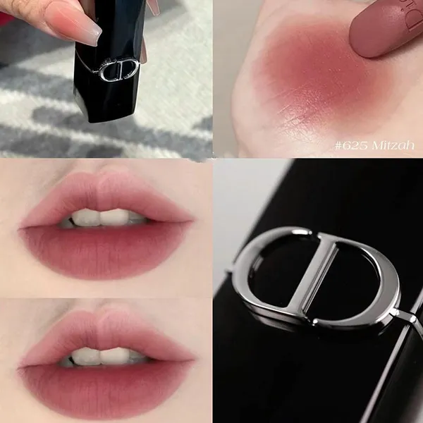 Son Dior Rouge Couture Colour Lipstick Floral Lip Care Long Wear Velvet 625 Mitzah Màu Hồng Đất - Son Môi - Vua Hàng Hiệu