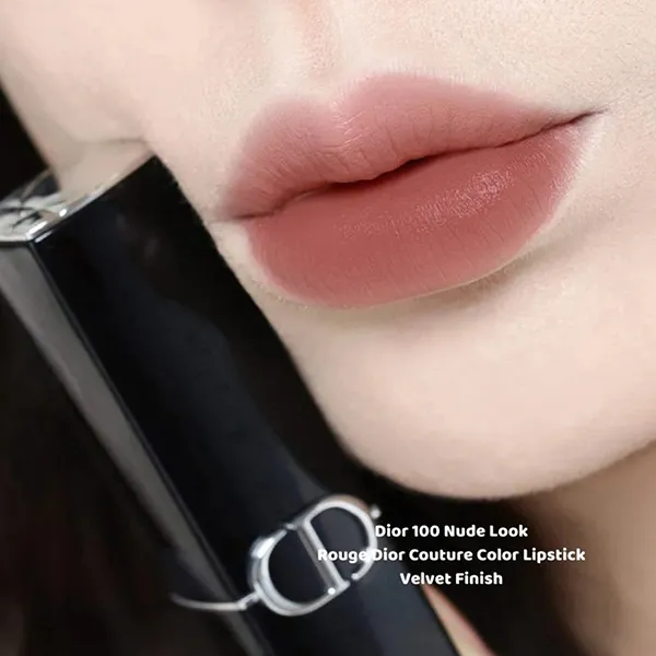 Son Dior Rouge Dior Couture Velvet 100 Nude Look Màu Hồng Nude Đất Size Mini 1.5g - Son Môi - Vua Hàng Hiệu