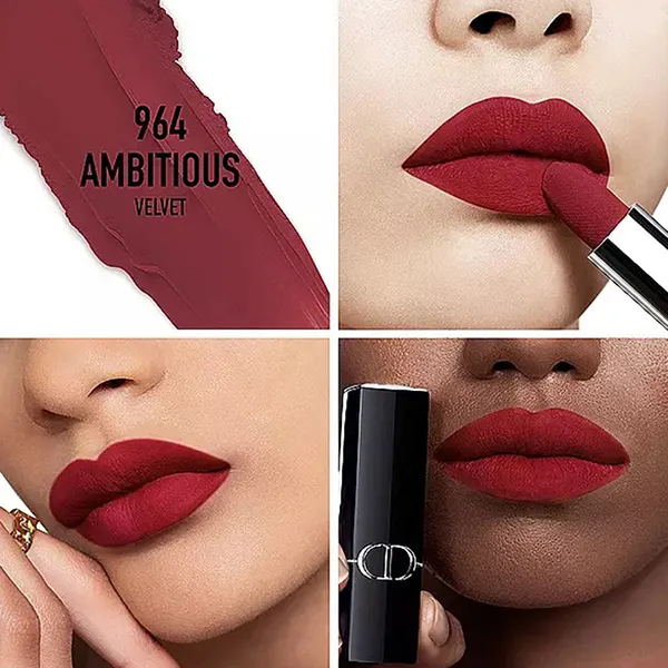 Son Dior Rouge Dior Couture Velvet 964 Ambitious Màu Đỏ Mận - Son Môi - Vua Hàng Hiệu