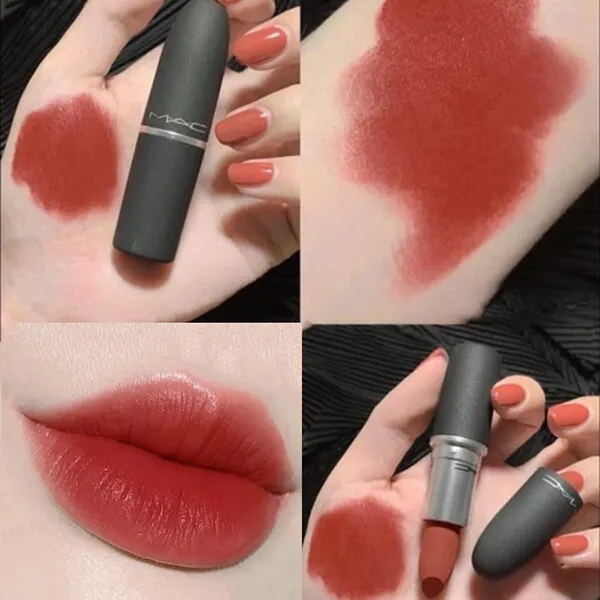 Son MAC Powder Kiss 916 Devoted To Chili Màu Đỏ Gạch
