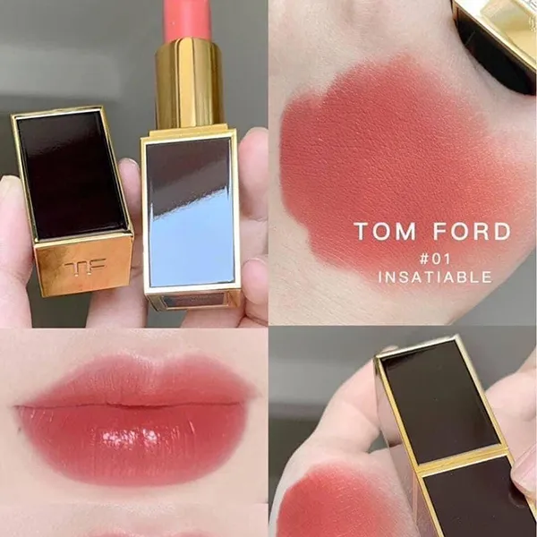 Son Tom Ford Lip Color 01 Insatiable Màu Hồng Cam Đất