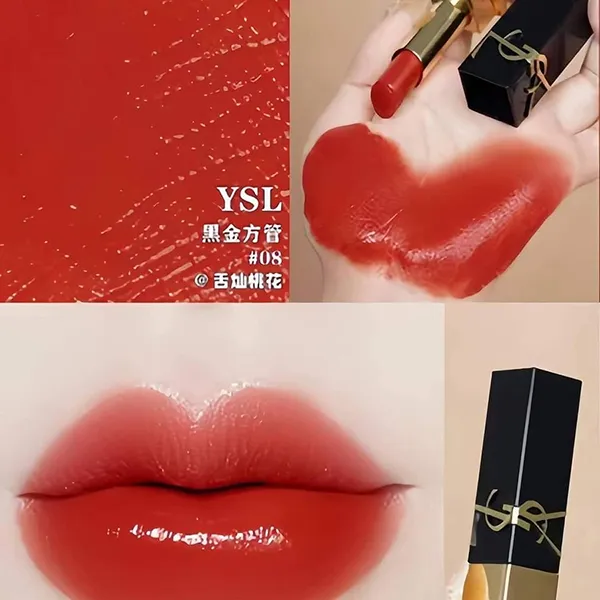 Son Yves Saint Laurent YSL The Bold 08 Fearless Carnelian Màu Đỏ Nâu - Son Môi - Vua Hàng Hiệu