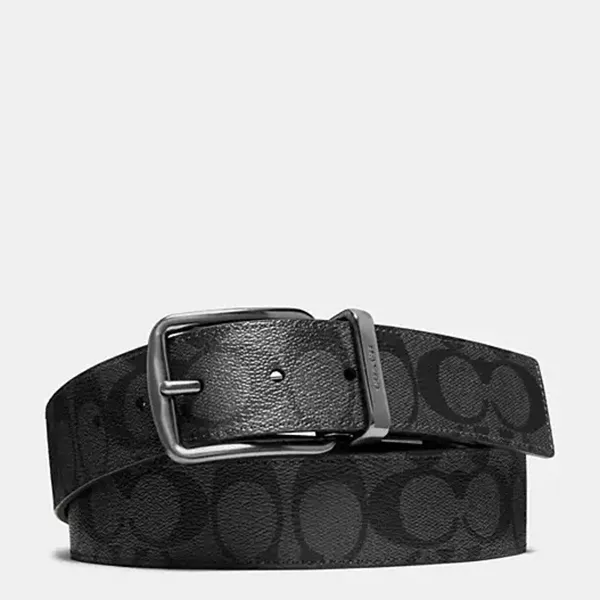 Thắt Lưng Nam Coach Harness Buckle Cut To Size Reversible Belt 38mm Màu Xám Đen