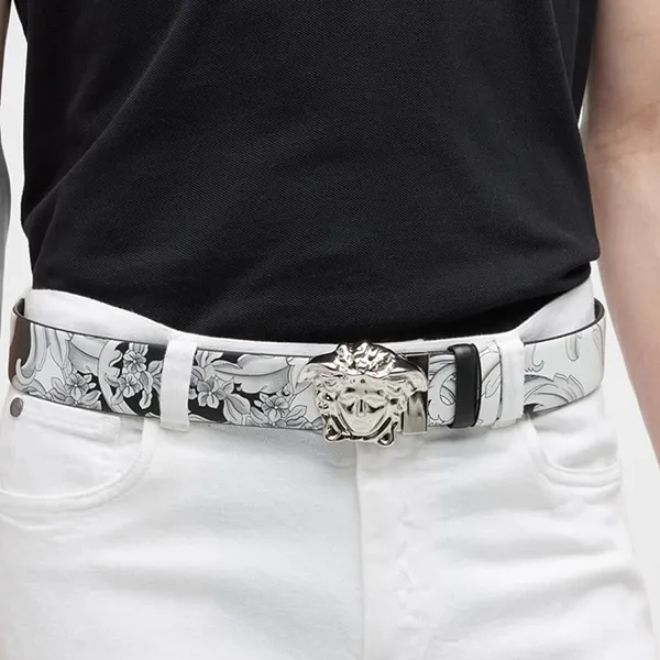 Thắt Lưng Nam Versace Medusa Baroque Reversible Leather Belt DCU6705 Màu Đen Trắng Size 90 - Thắt lưng - Vua Hàng Hiệu