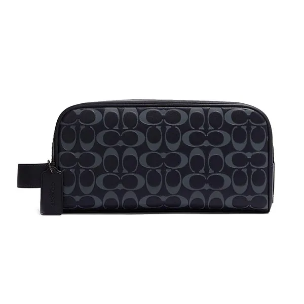 Túi Cầm Tay Coach Large Travel Kit In Signature Leather CJ749 Màu Đen