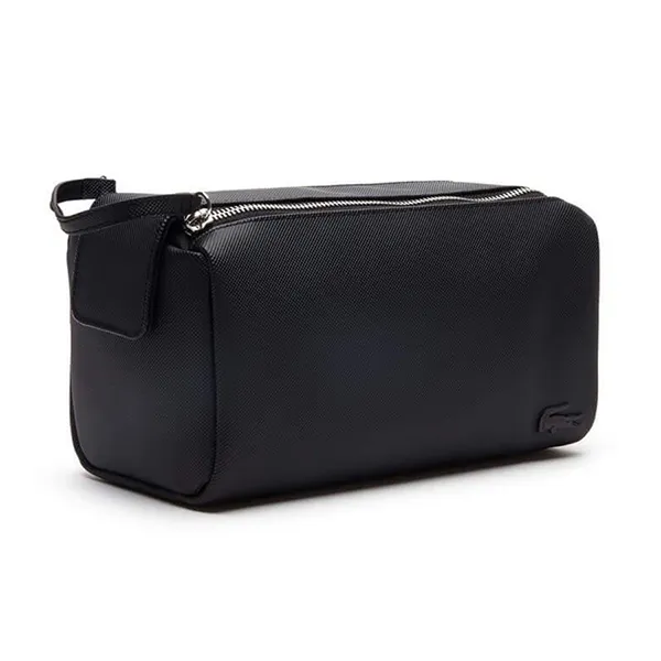 Túi Cầm Tay Nam Lacoste Men's Classic Double Zip Petit Piqué Toilet Kit NH2345HC 000 Màu Đen