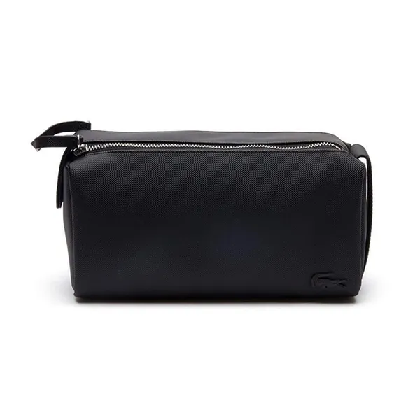 Túi Cầm Tay Nam Lacoste Men's Classic Double Zip Petit Piqué Toilet Kit NH2345HC 000 Màu Đen