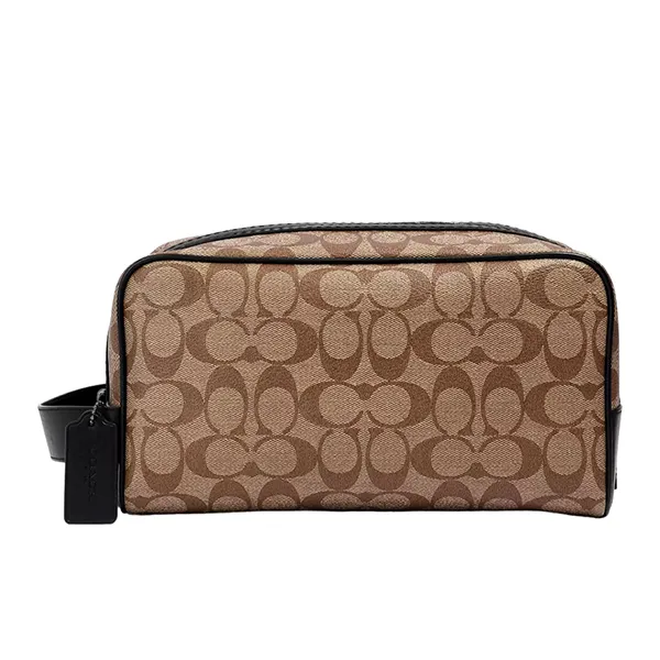 Túi Cầm Tay Nam Coach Large Travel Kit In Signature Canvas 2706 Màu Nâu