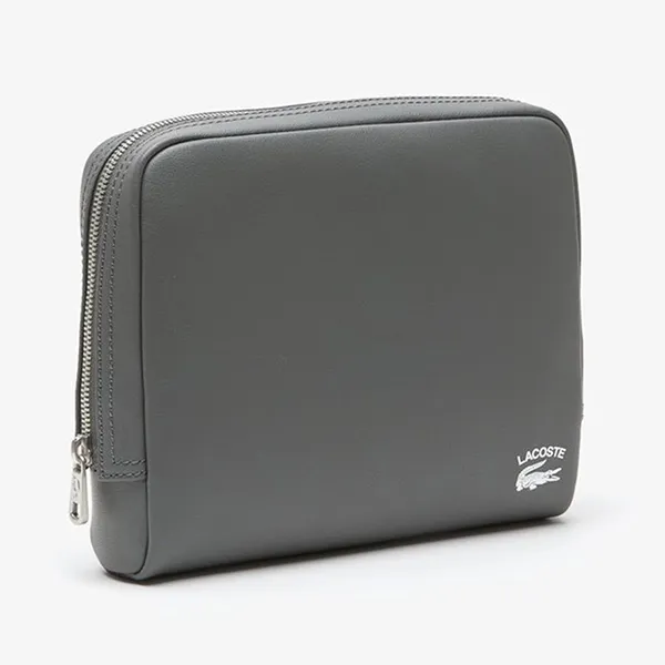 Túi Cầm Tay Nam Lacoste Men's Contrast Coordinate Zip Clutch NH4013PN Màu Ghi Xám - Túi xách - Vua Hàng Hiệu