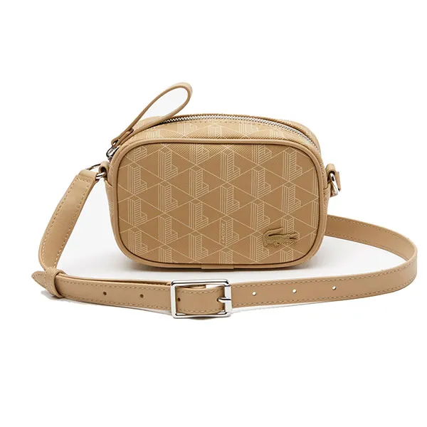 Túi Đeo Chéo Lacoste Small Monogram Print Cross Body Bag NF4276DG.L01 Màu Be - Túi xách - Vua Hàng Hiệu