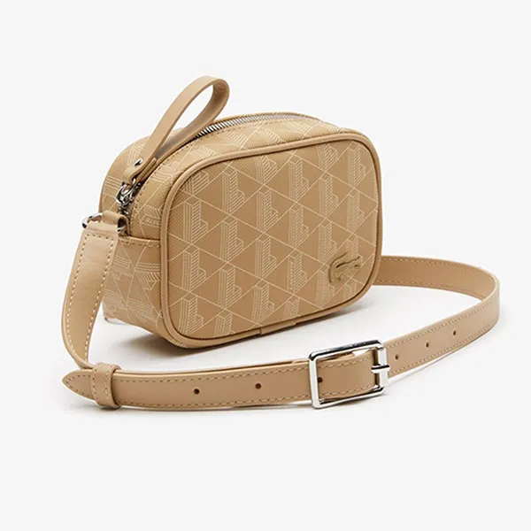 Túi Đeo Chéo Lacoste Small Monogram Print Cross Body Bag NF4276DG.L01 Màu Be - Túi xách - Vua Hàng Hiệu