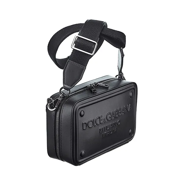 Túi Đeo Chéo Nam Dolce & Gabbana D&G Crossbody Bag In Calfskin With Embossed Logo Màu Đen