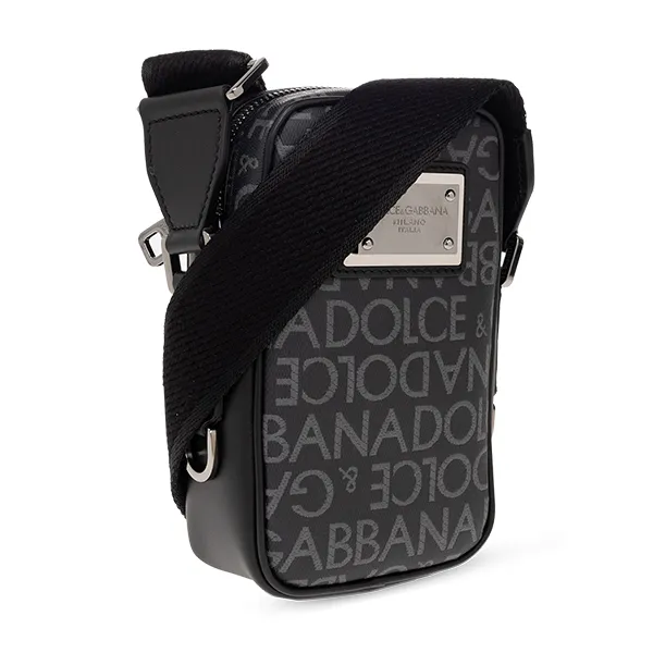 Túi Đeo Chéo Nam Dolce & Gabbana D&G Black Monogrammed Shoulder Bag Màu Đen